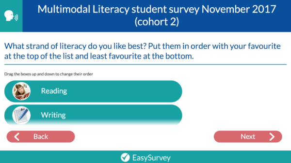 EasySurvey screen