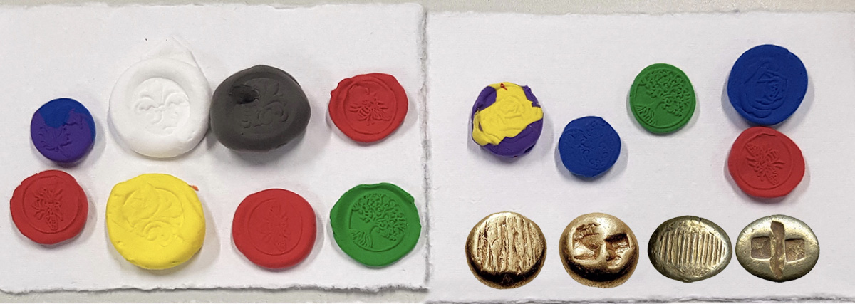 new and old stamped coins