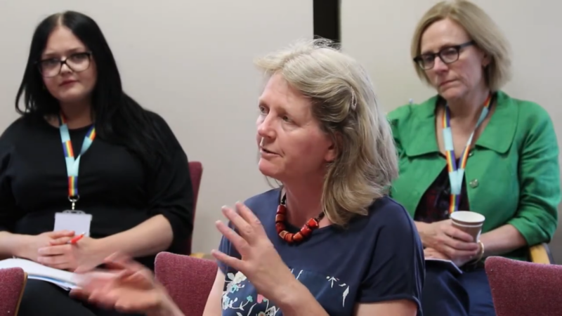 women at a meeting